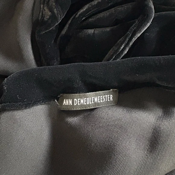 Ann Demeulemeester Black Velvet Fish Tail Drawstring Maxi Dress or floor skirt - Picture 2 of 12